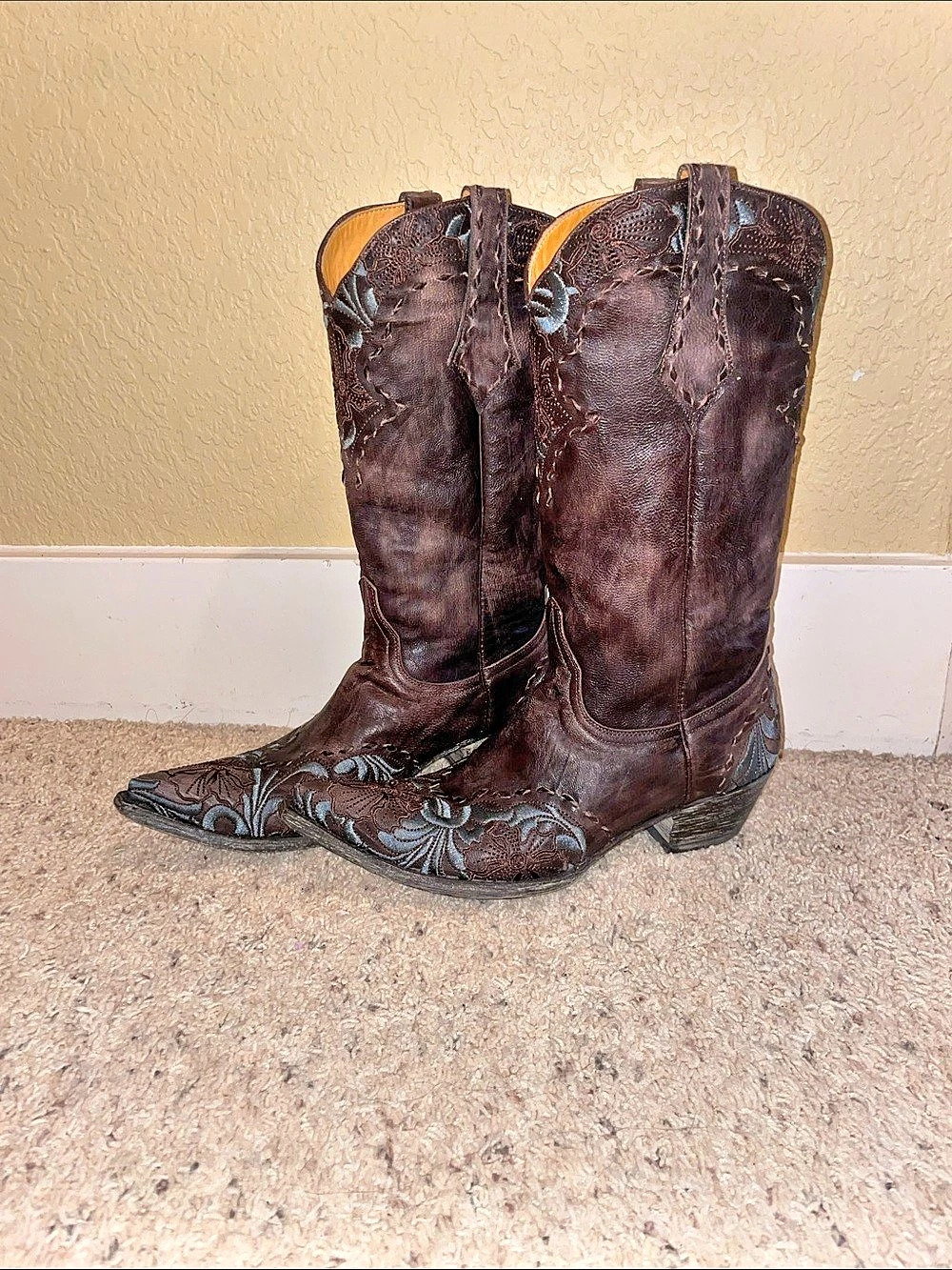 Old Gringo Bonnie Brown Turquoise Floral Western Boots Embroidered Western Boots